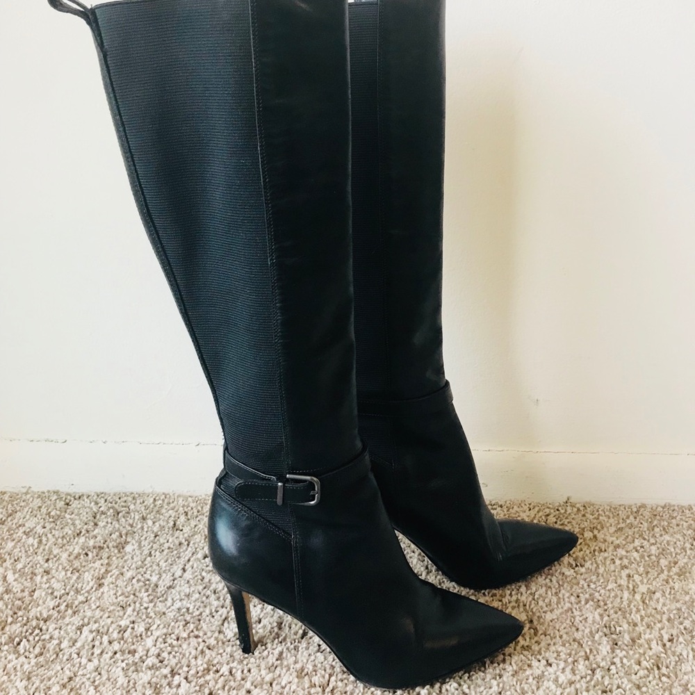 Via Spiga Black Leather Boots Size 5M